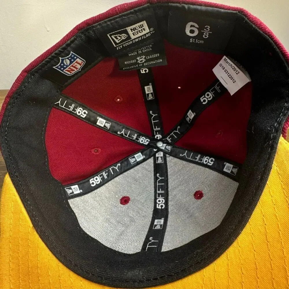 Washington Redskins Hat New Era 59Fifty‎ NFL SnapBack Fitted 6 3/8 Burgundy Gold